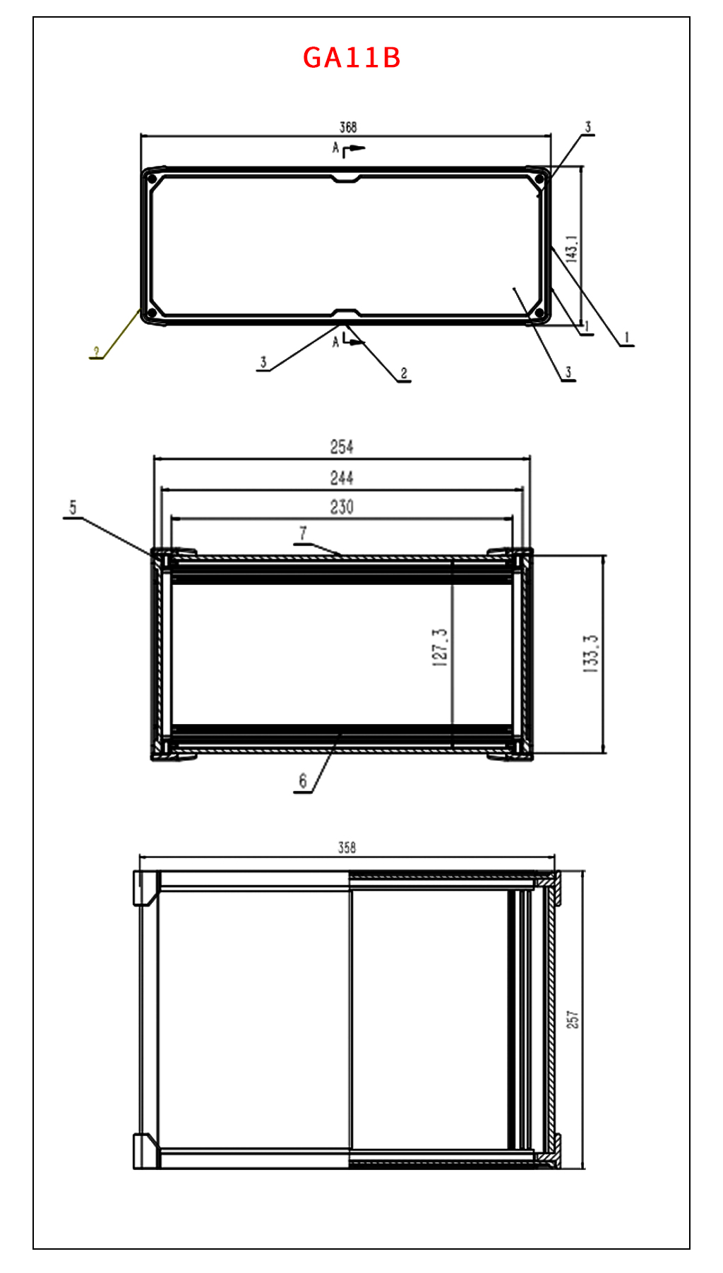 Automation Control Chassis - Section Drawing - GA11B