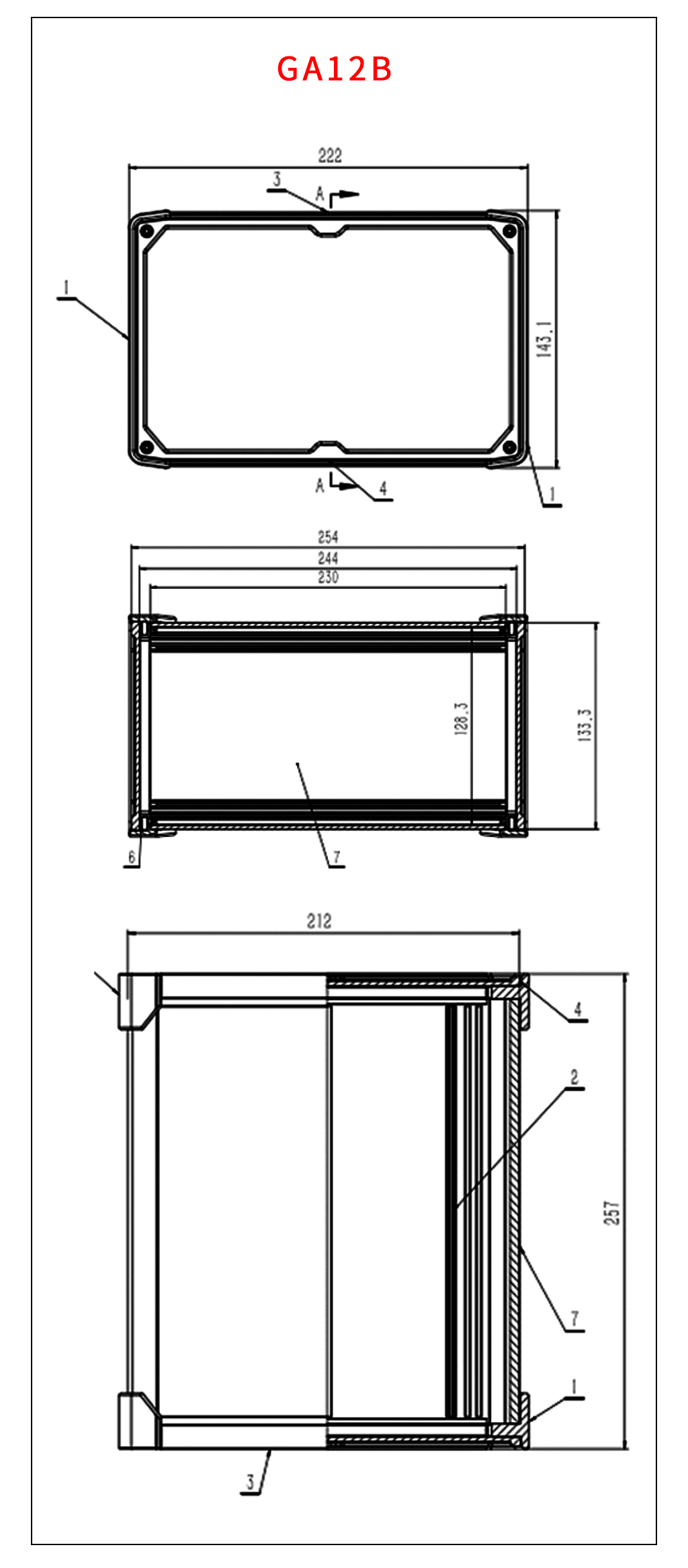 Energy Storage Enclosure - Section Drawing - GA12B